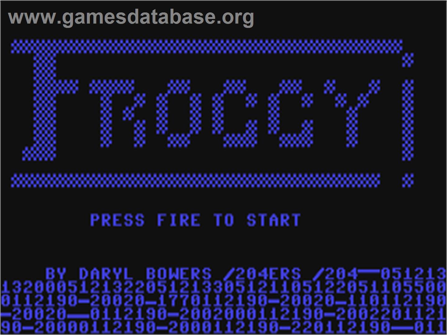 Froggy (Galactic Software) - Commodore 64 - Artwork - Title Screen