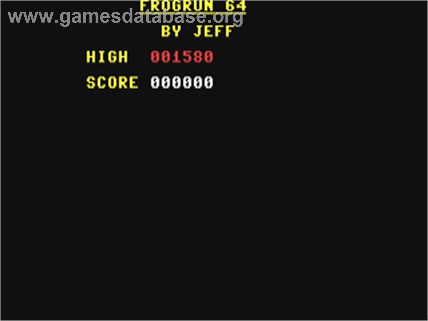 Frogrun 64 / Frog Run - Commodore 64 - Artwork - Title Screen