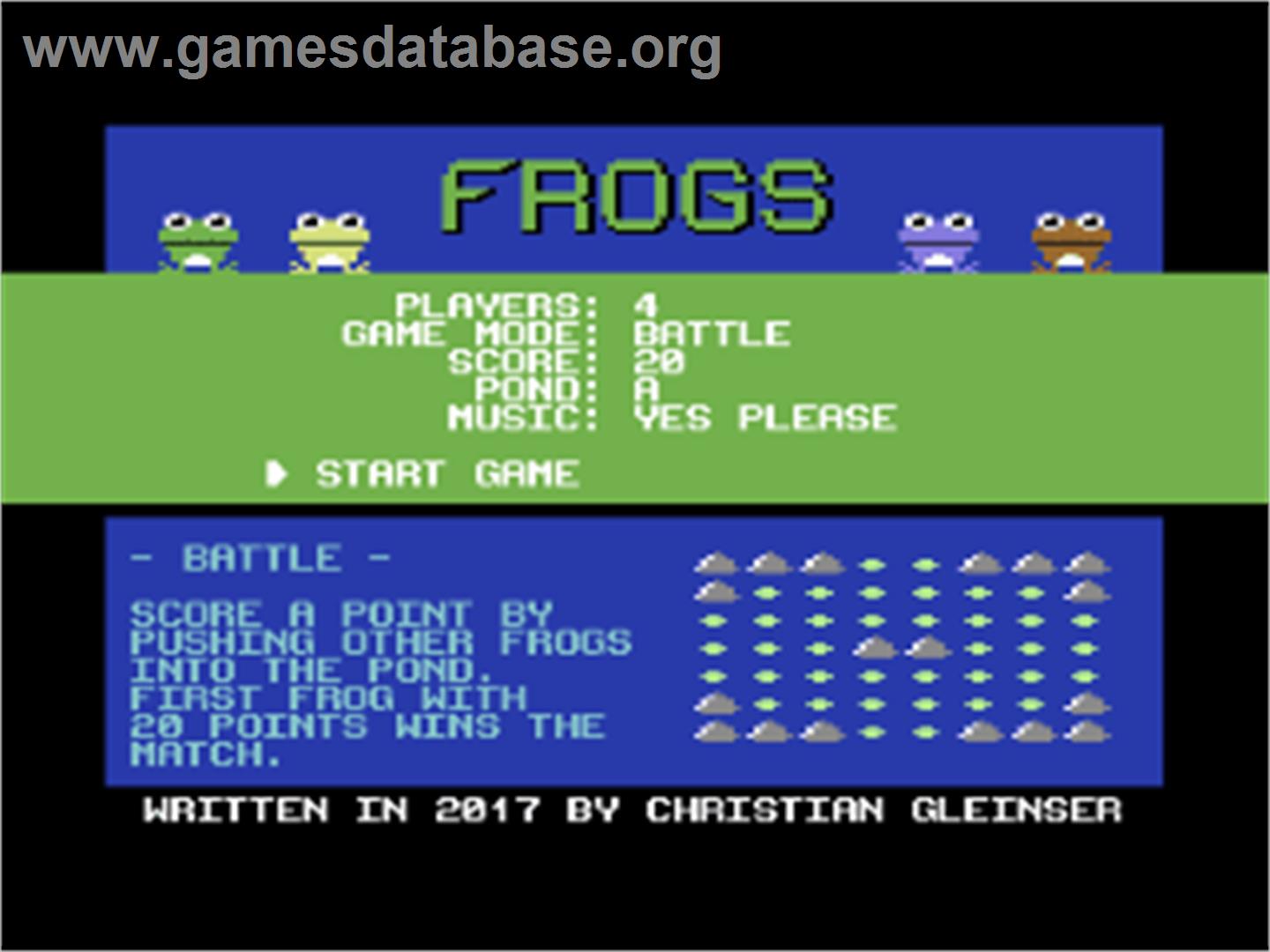 Frogs - Commodore 64 - Artwork - Title Screen