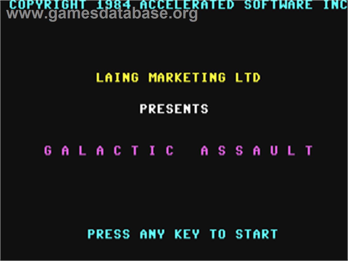 Galactic Assault - Commodore 64 - Artwork - Title Screen