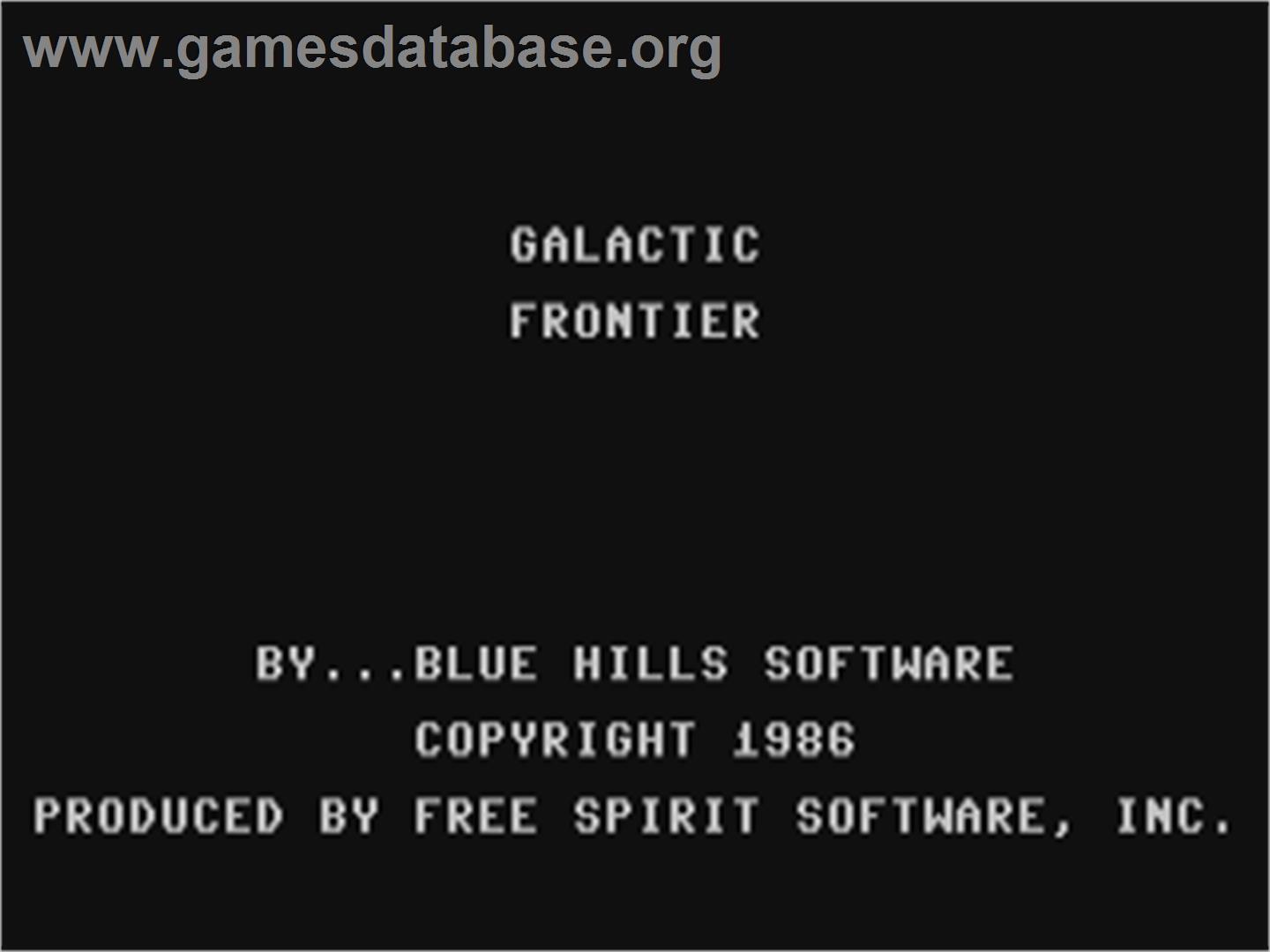 Galactic Frontier - Commodore 64 - Artwork - Title Screen