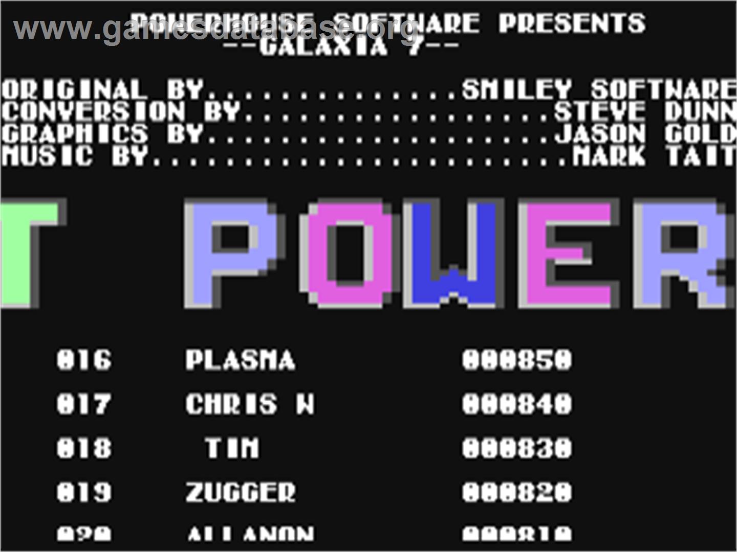 Galaxia 7 - Commodore 64 - Artwork - Title Screen