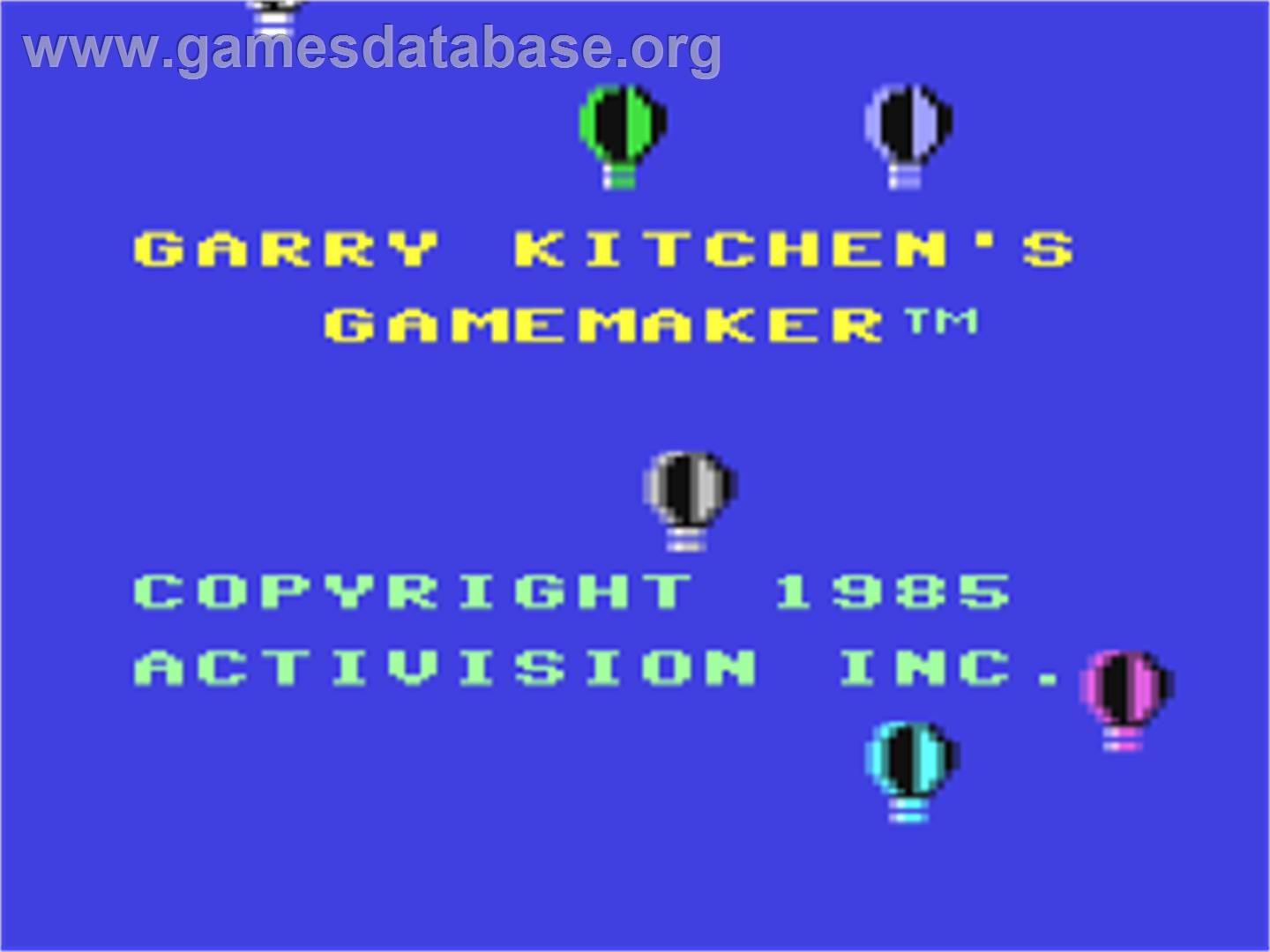 Garry Kitchen's Gamemaker - Commodore 64 - Artwork - Title Screen