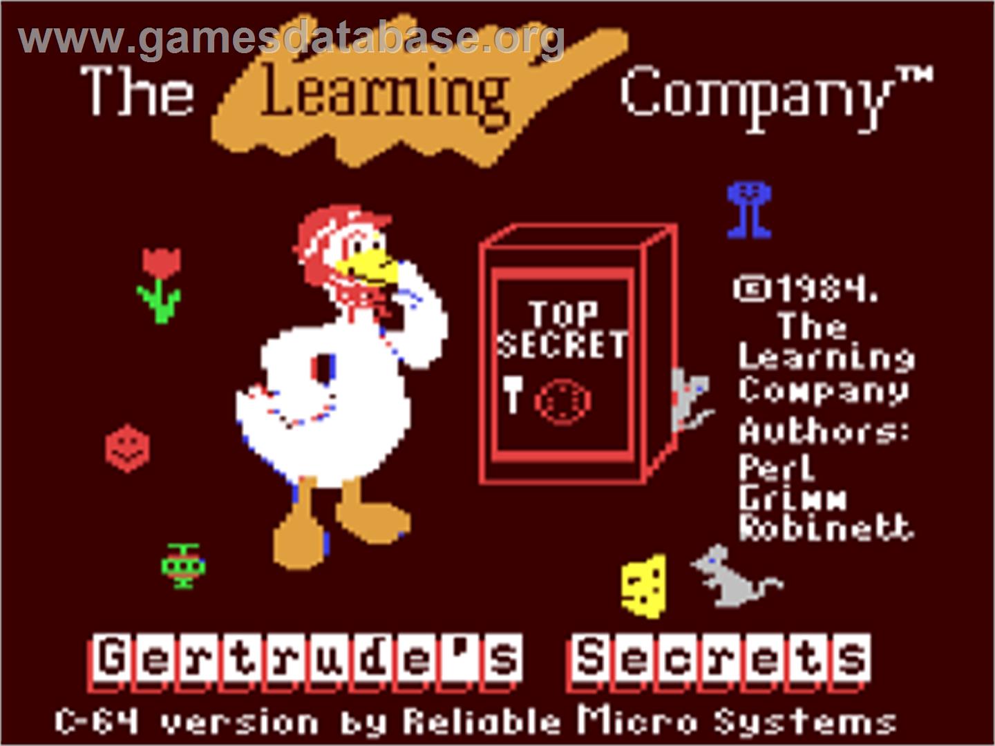 Gertrude's Secrets - Commodore 64 - Artwork - Title Screen