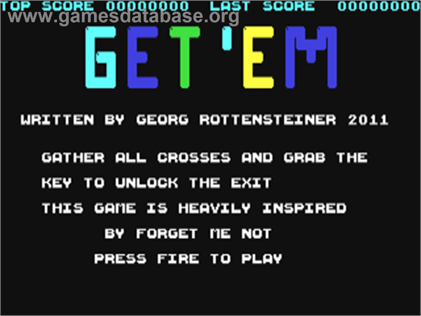 Get'em - Commodore 64 - Artwork - Title Screen