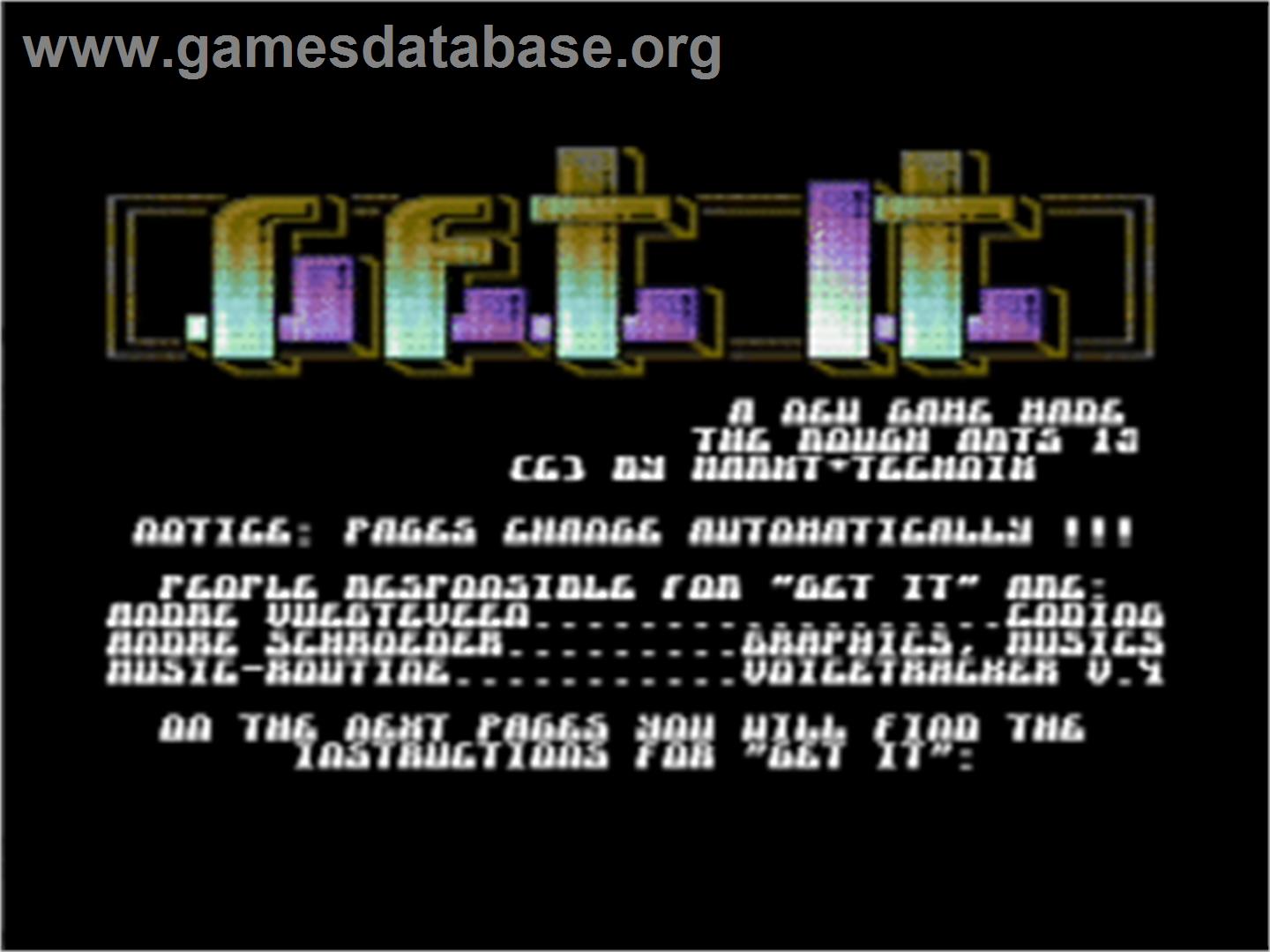 Get It - Commodore 64 - Artwork - Title Screen