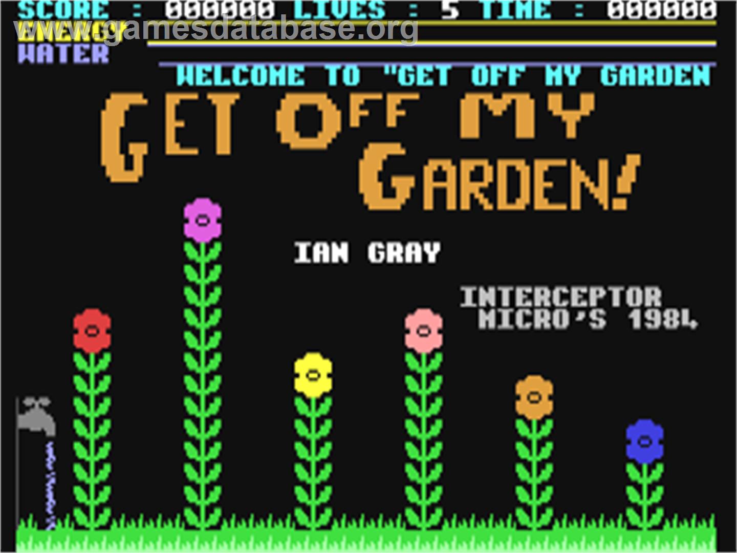 Get Off My Garden - Commodore 64 - Artwork - Title Screen