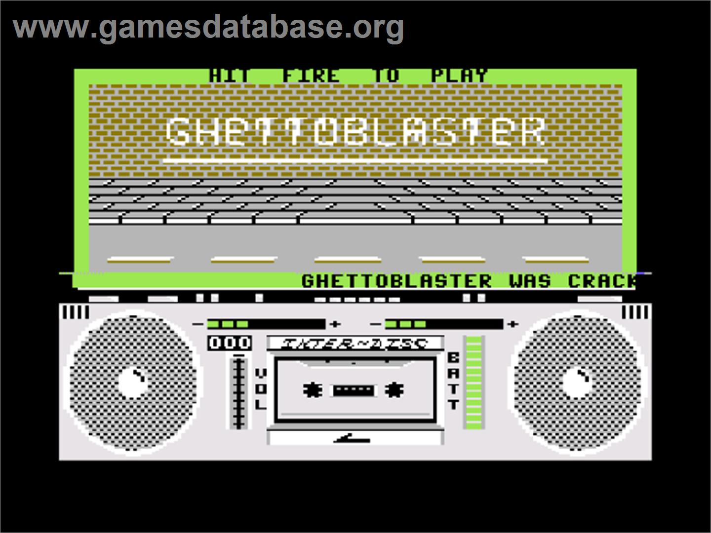 Ghetto Blaster - Commodore 64 - Artwork - Title Screen