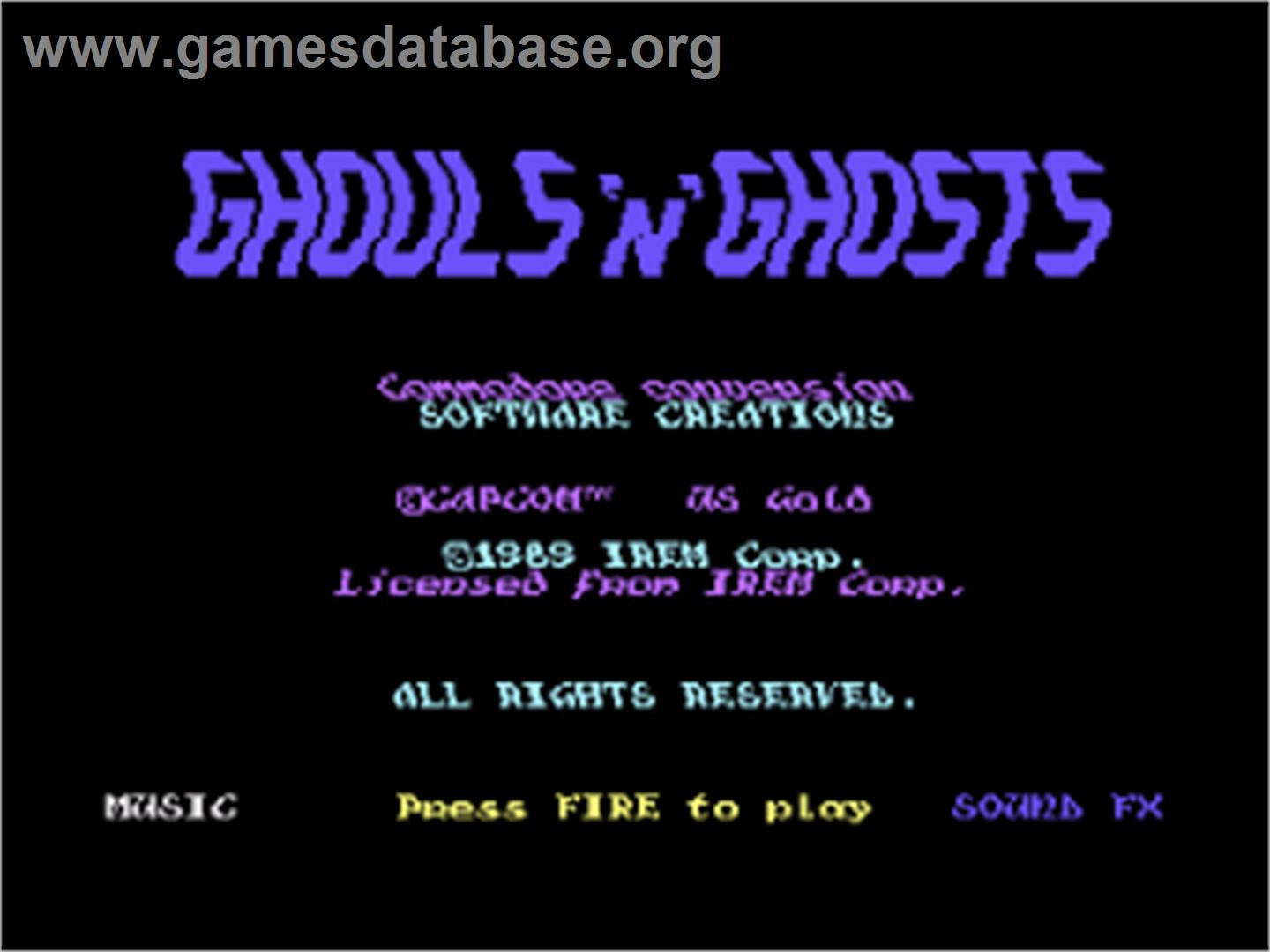 Ghouls'n Ghosts - Commodore 64 - Artwork - Title Screen