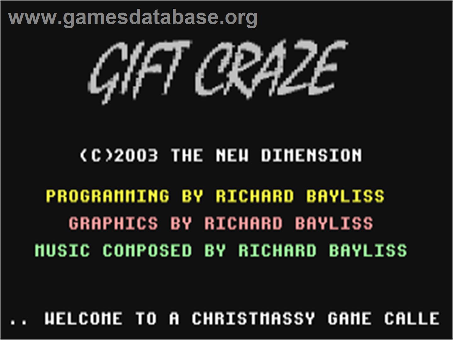 Gift Craze - Commodore 64 - Artwork - Title Screen