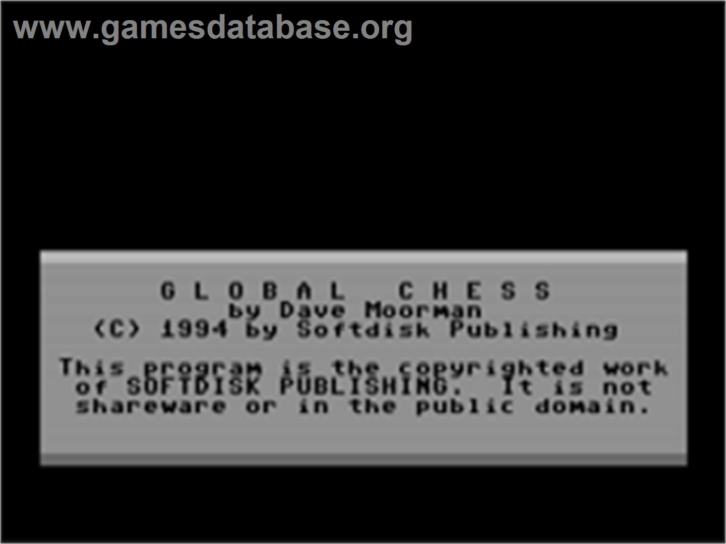 Global Chess - Commodore 64 - Artwork - Title Screen