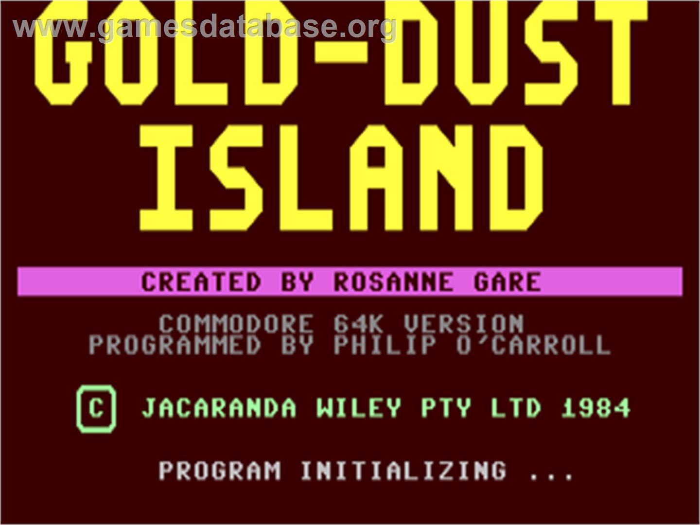 Gold-dust Island - Commodore 64 - Artwork - Title Screen