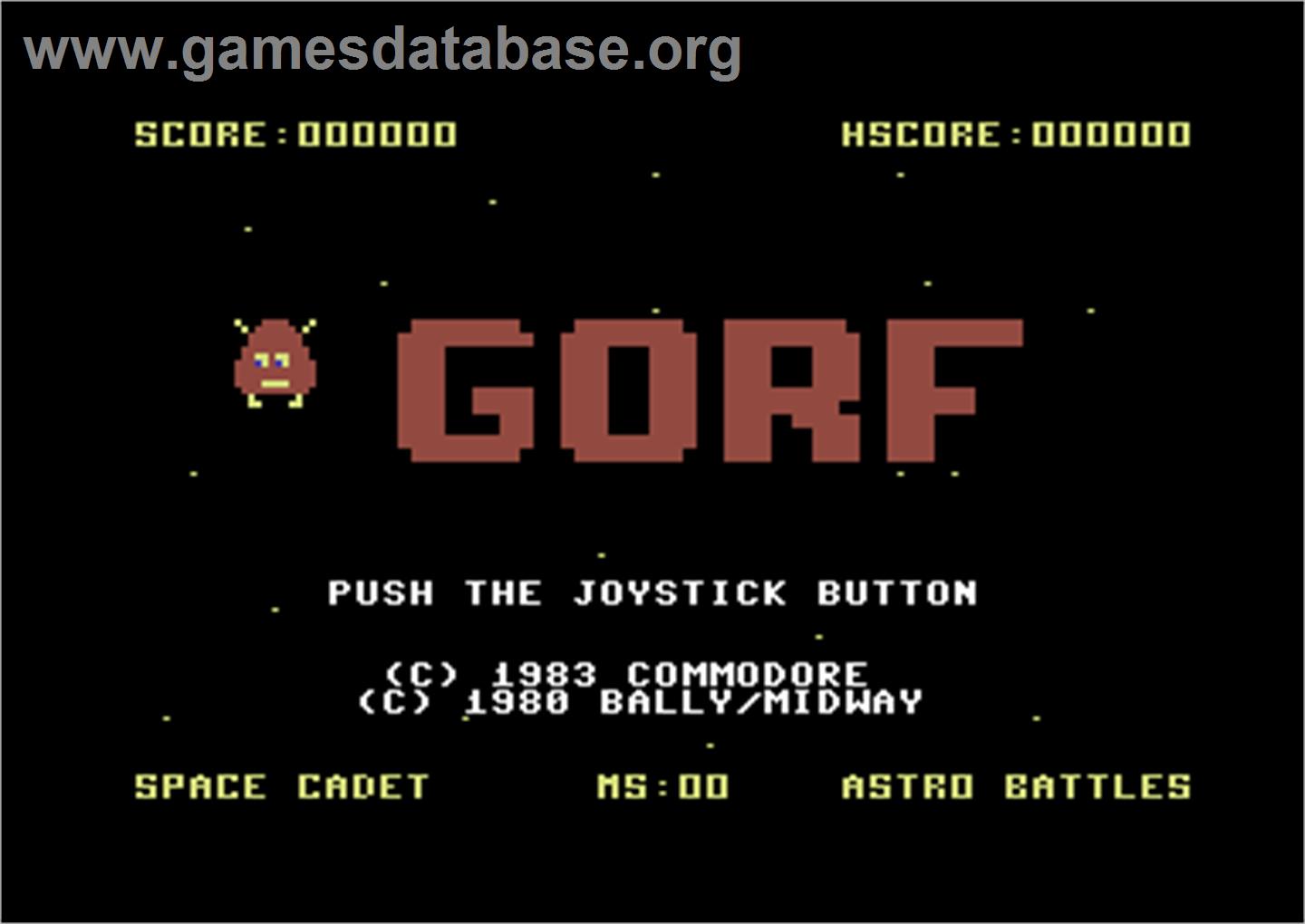 Gorf - Commodore 64 - Artwork - Title Screen