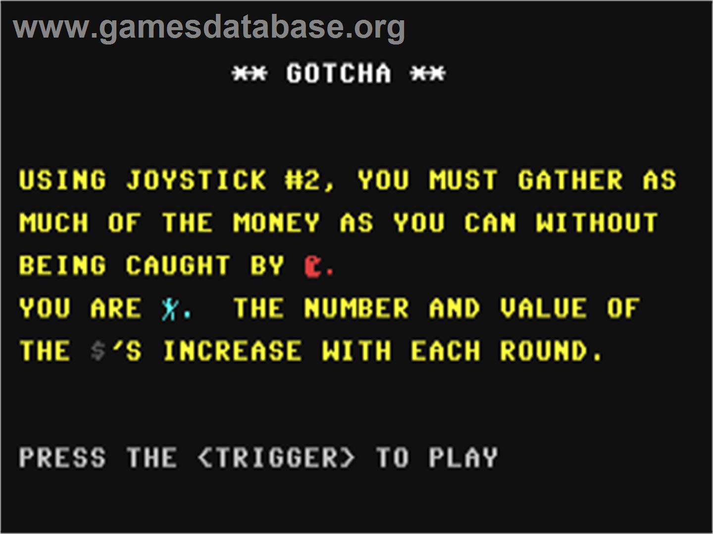 Gotcha! (Kingsoft) - Commodore 64 - Artwork - Title Screen