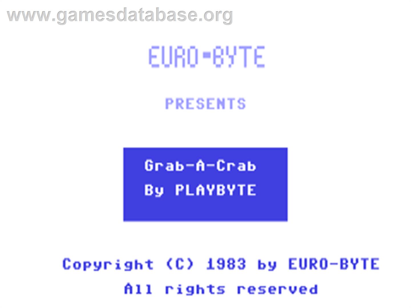 Grab-a-crab - Commodore 64 - Artwork - Title Screen