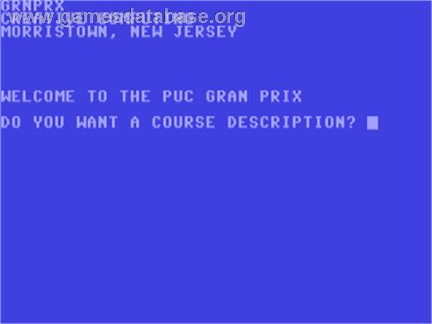 Grand Prix - Commodore 64 - Artwork - Title Screen