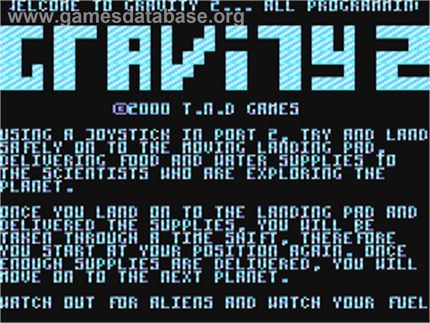 Gravity 2 - Commodore 64 - Artwork - Title Screen