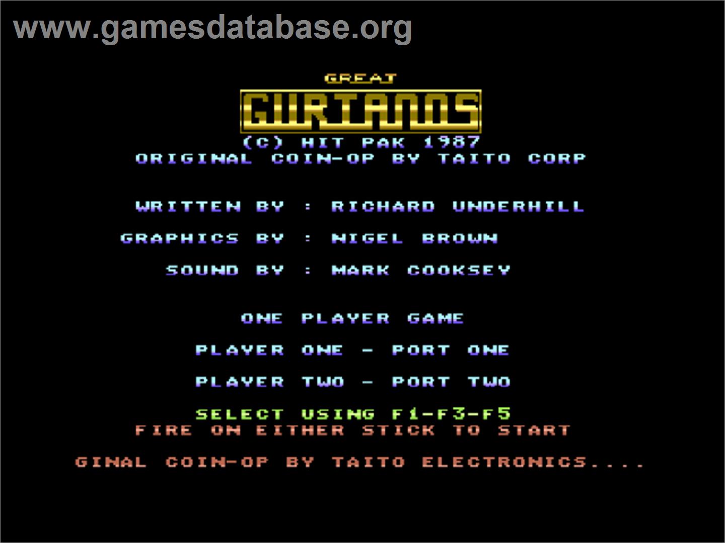 Great Gurianos - Commodore 64 - Artwork - Title Screen