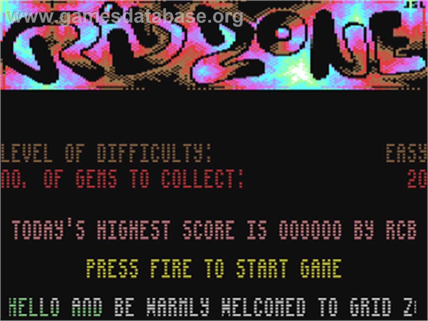 Grid Zone - Commodore 64 - Artwork - Title Screen