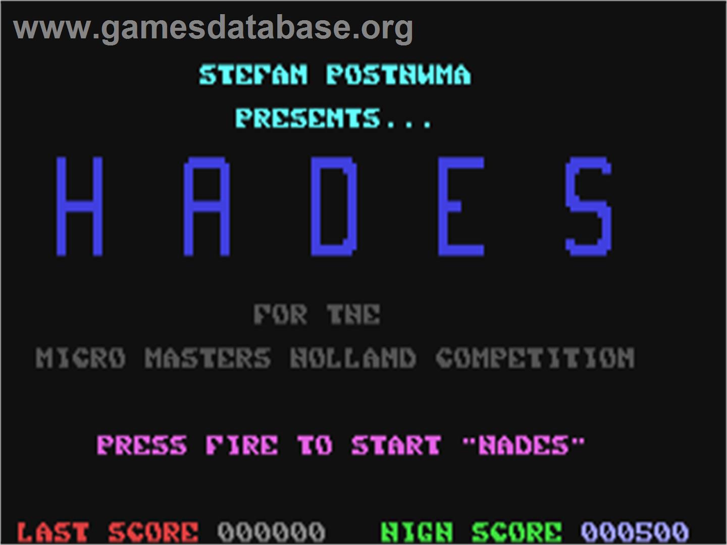 Hades - Commodore 64 - Artwork - Title Screen