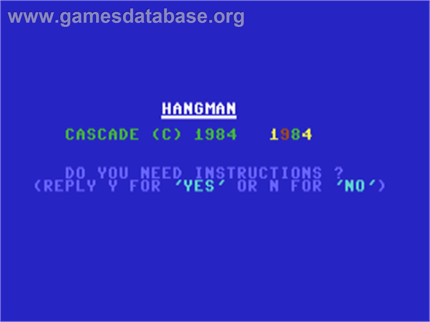 Hang-Man - Commodore 64 - Artwork - Title Screen