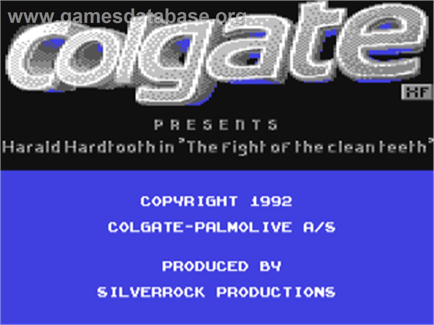 Harald Hårdtand: Kampen om de rene tænder - Commodore 64 - Artwork - Title Screen
