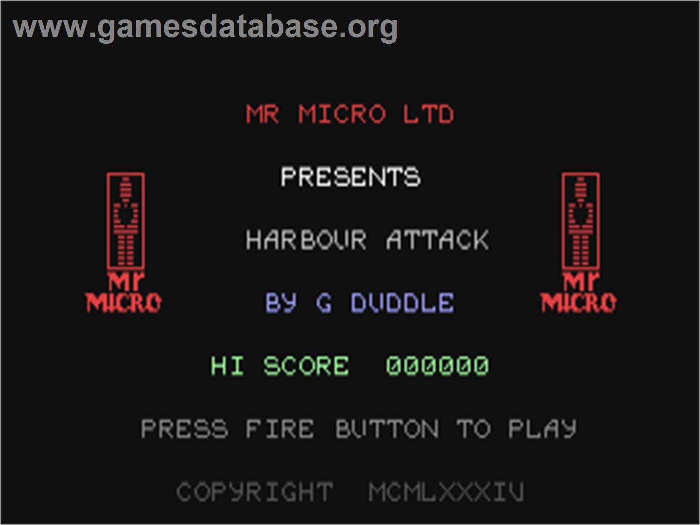 Harbour Attack - Commodore 64 - Artwork - Title Screen