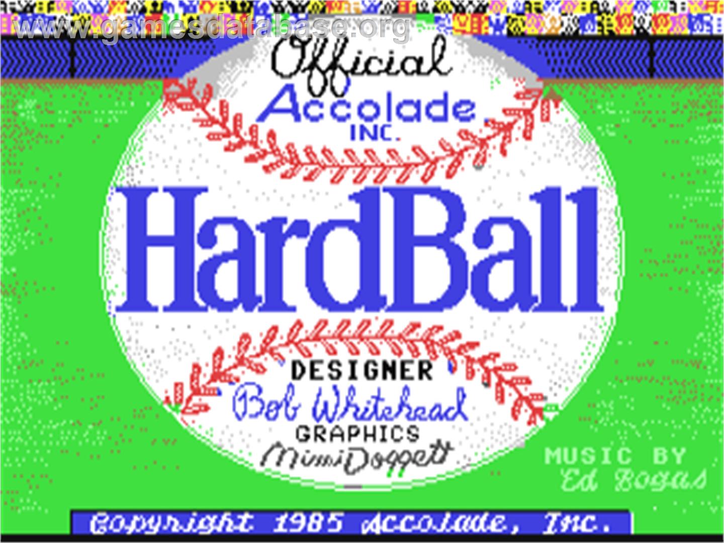 HardBall! - Commodore 64 - Artwork - Title Screen