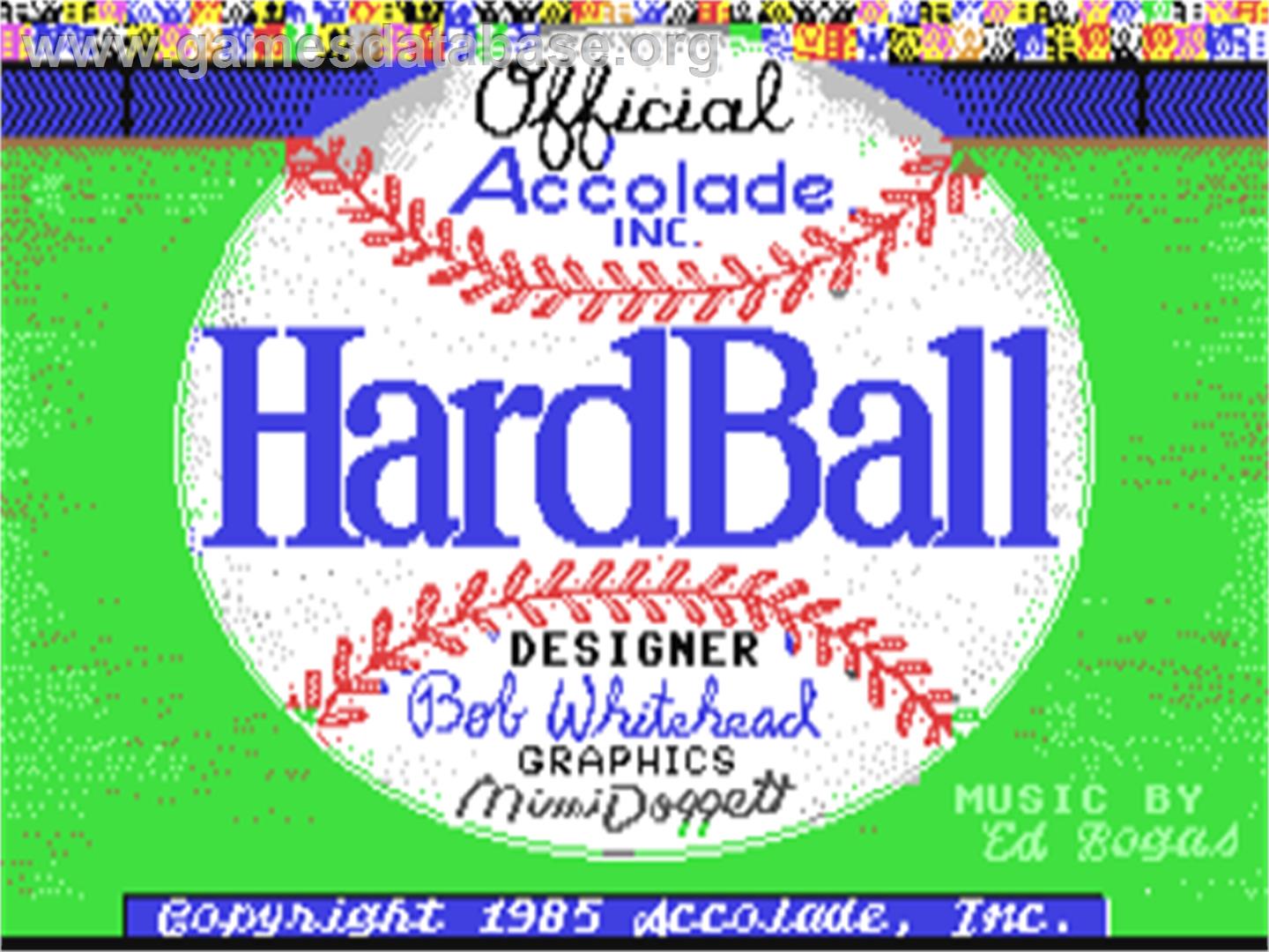 HardBall! - Commodore 64 - Artwork - Title Screen