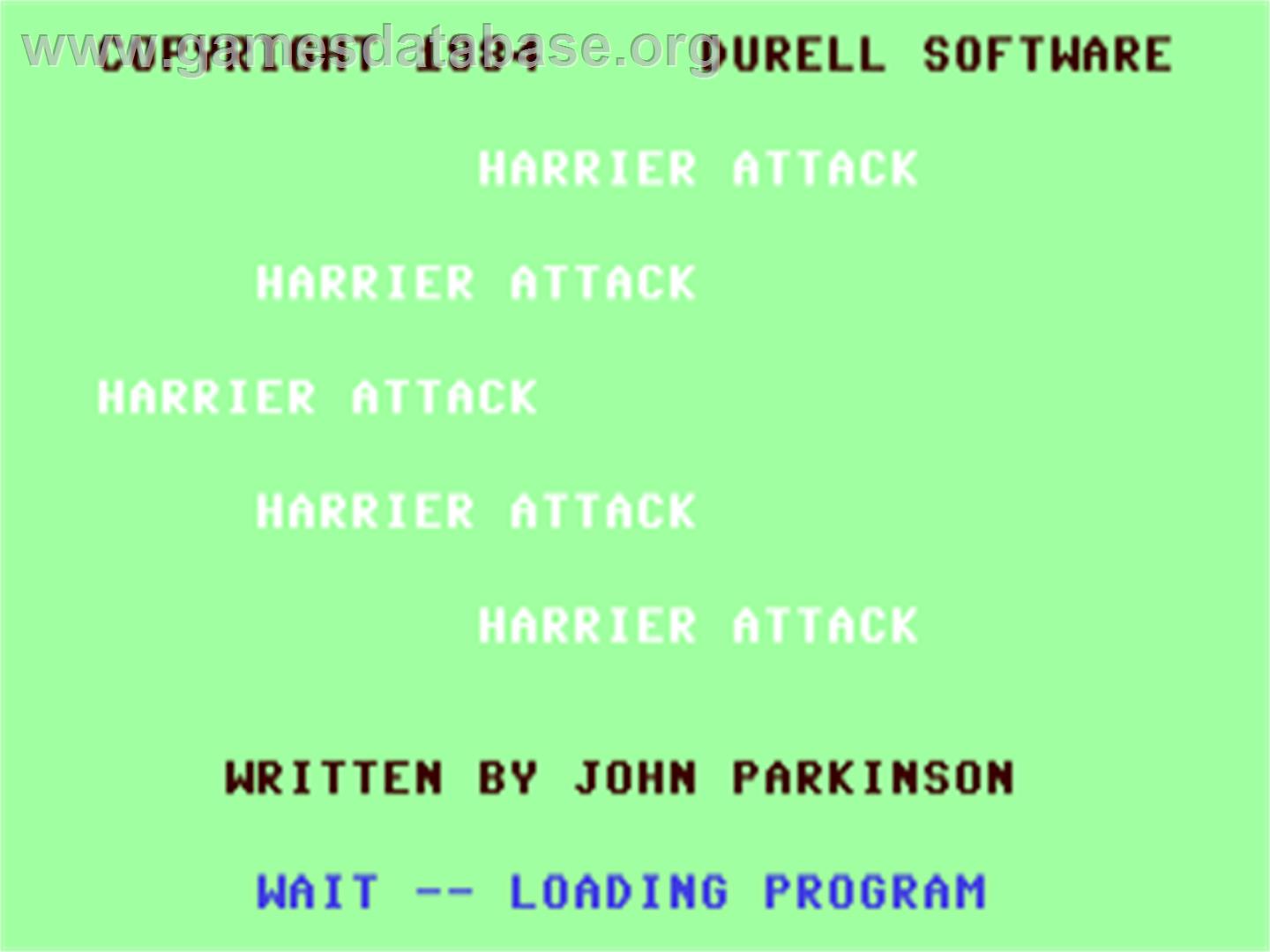 Harrier Attack - Commodore 64 - Artwork - Title Screen