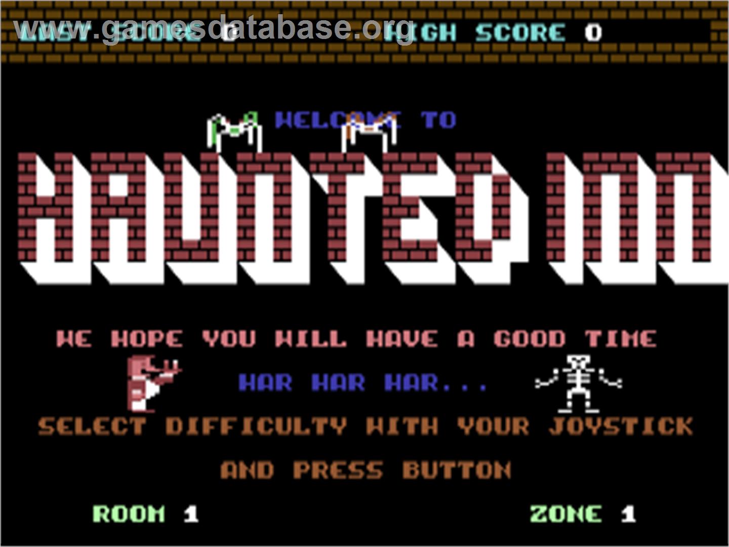 Haunted Inn - Commodore 64 - Artwork - Title Screen
