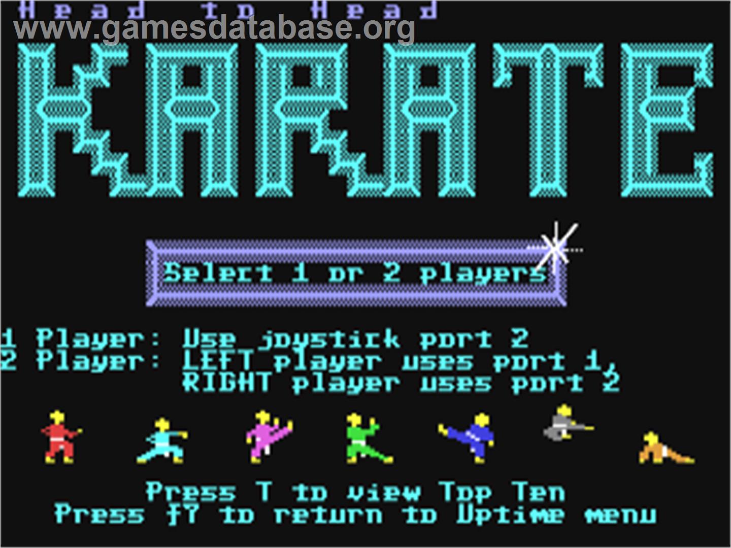 Head To Head Karate - Commodore 64 - Artwork - Title Screen