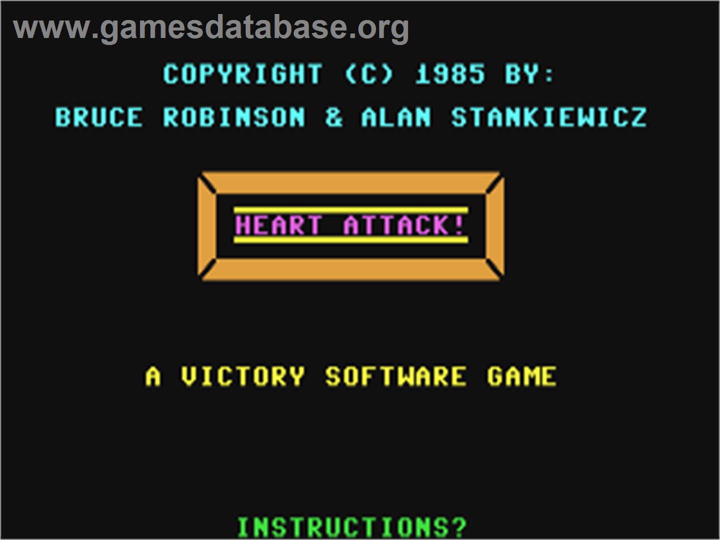 Heart Attack! - Commodore 64 - Artwork - Title Screen