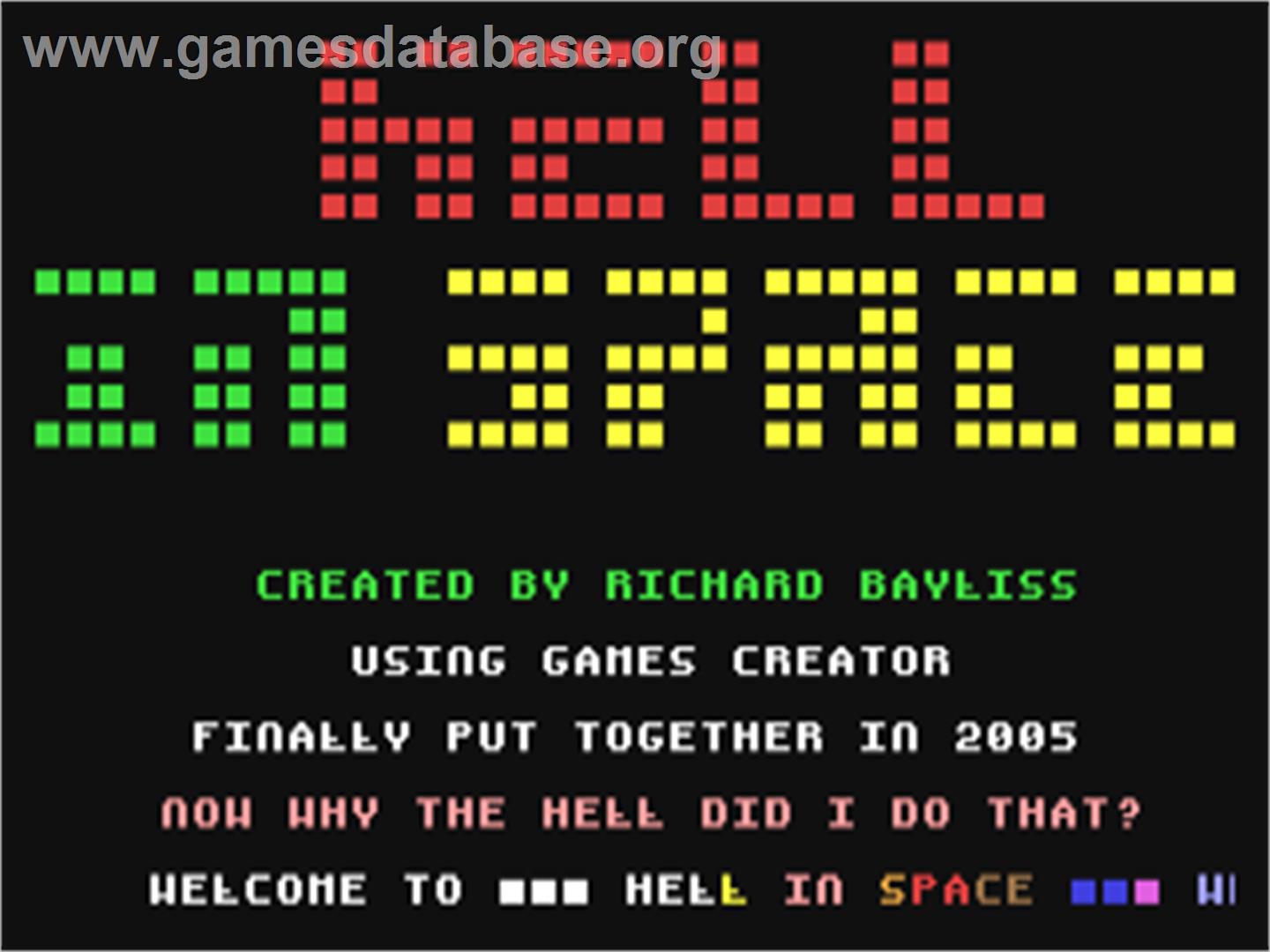 Hell In Space - Commodore 64 - Artwork - Title Screen
