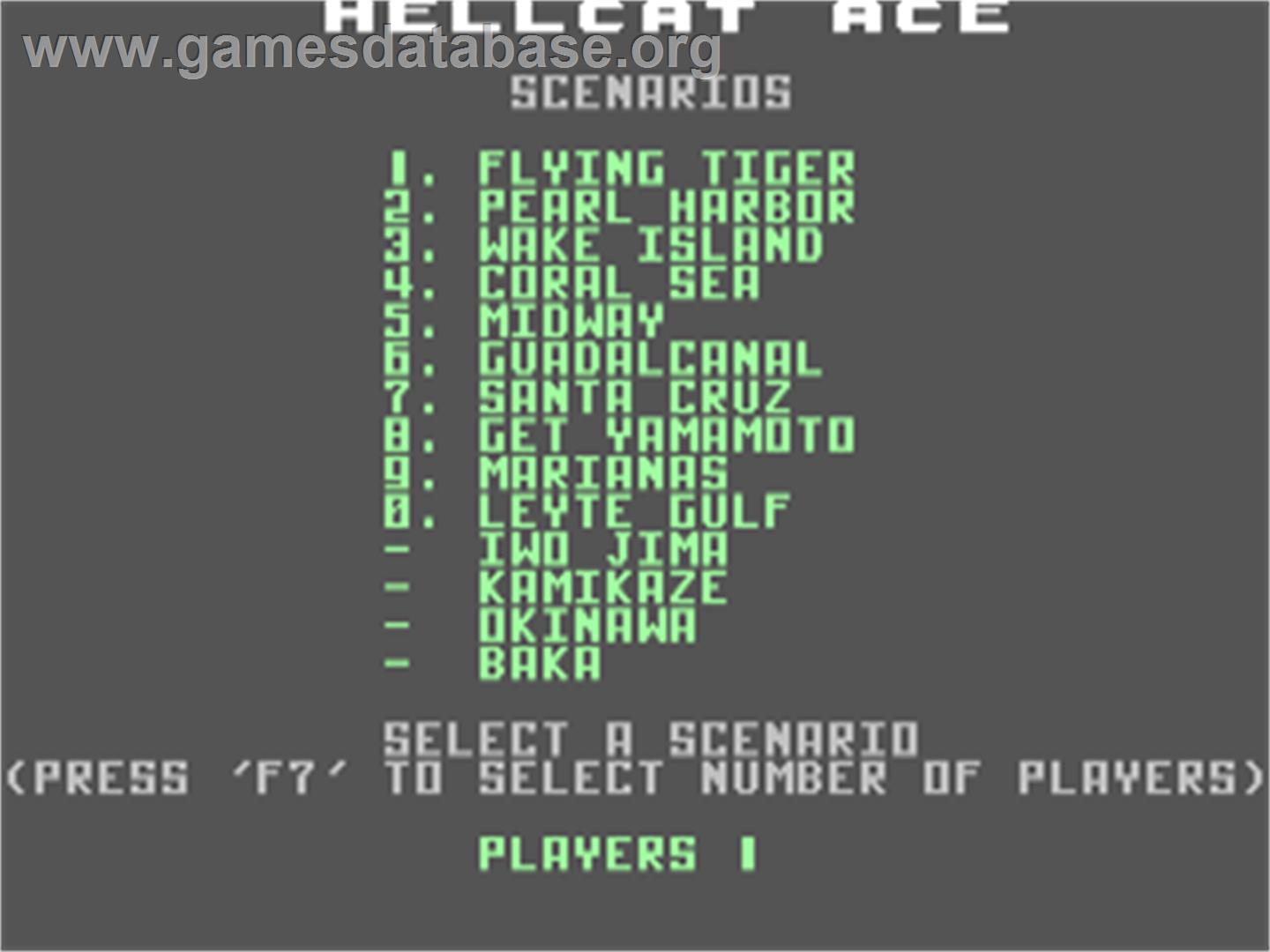 Hellcat Ace - Commodore 64 - Artwork - Title Screen