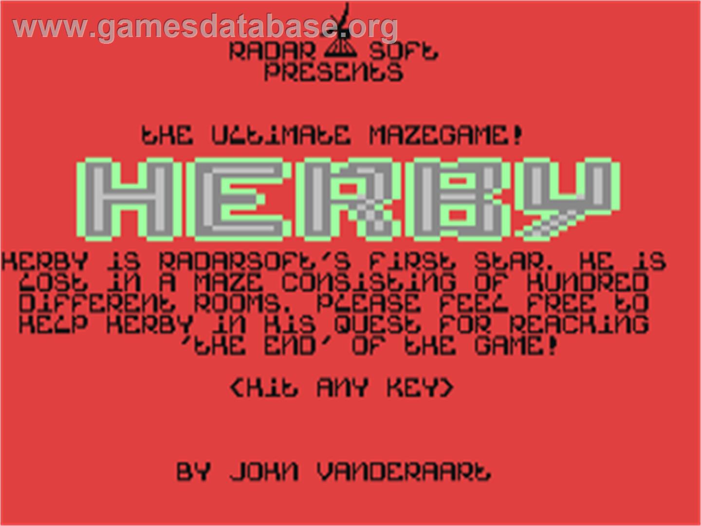 Herby - Commodore 64 - Artwork - Title Screen