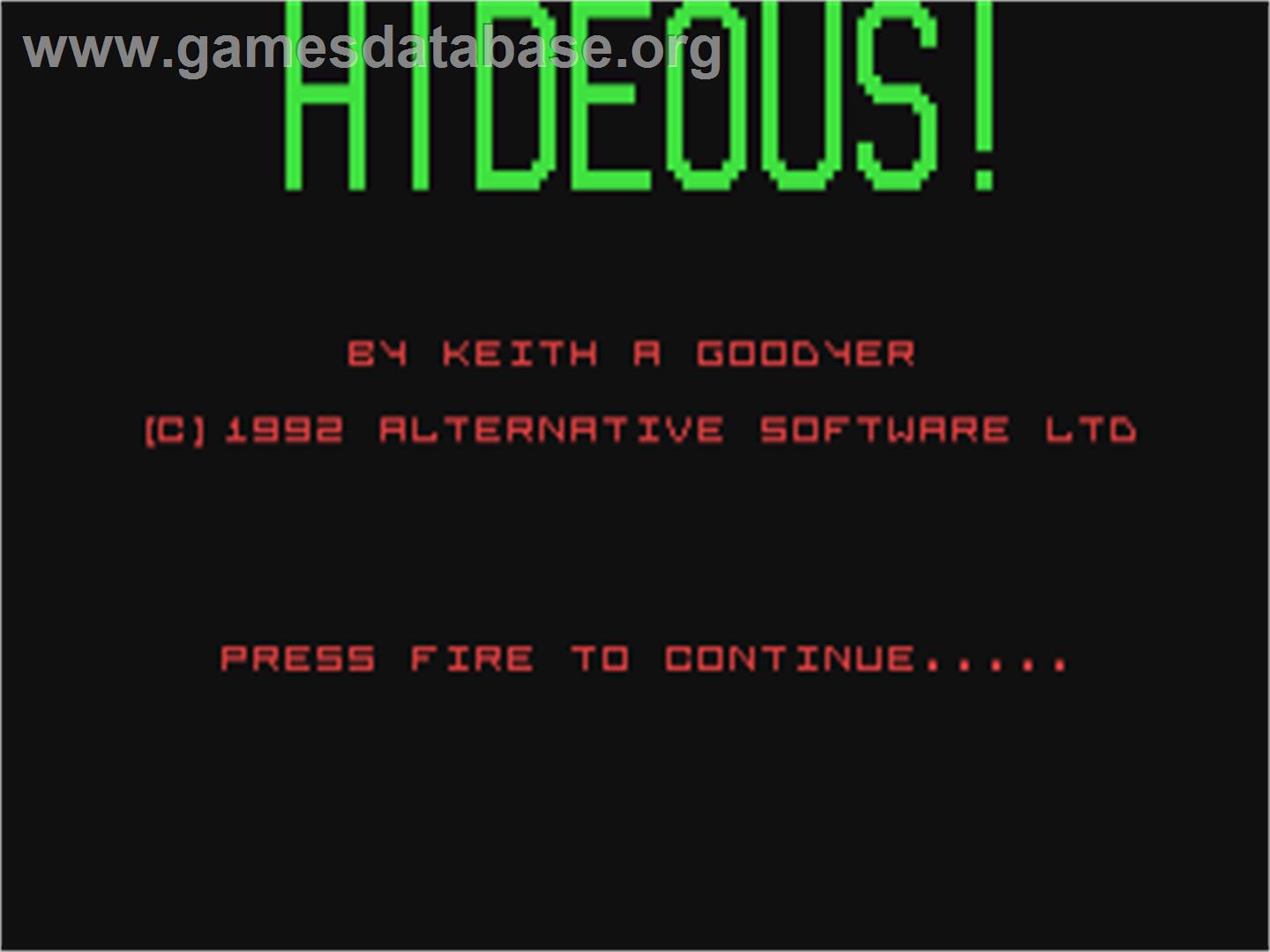 Hideous - Commodore 64 - Artwork - Title Screen
