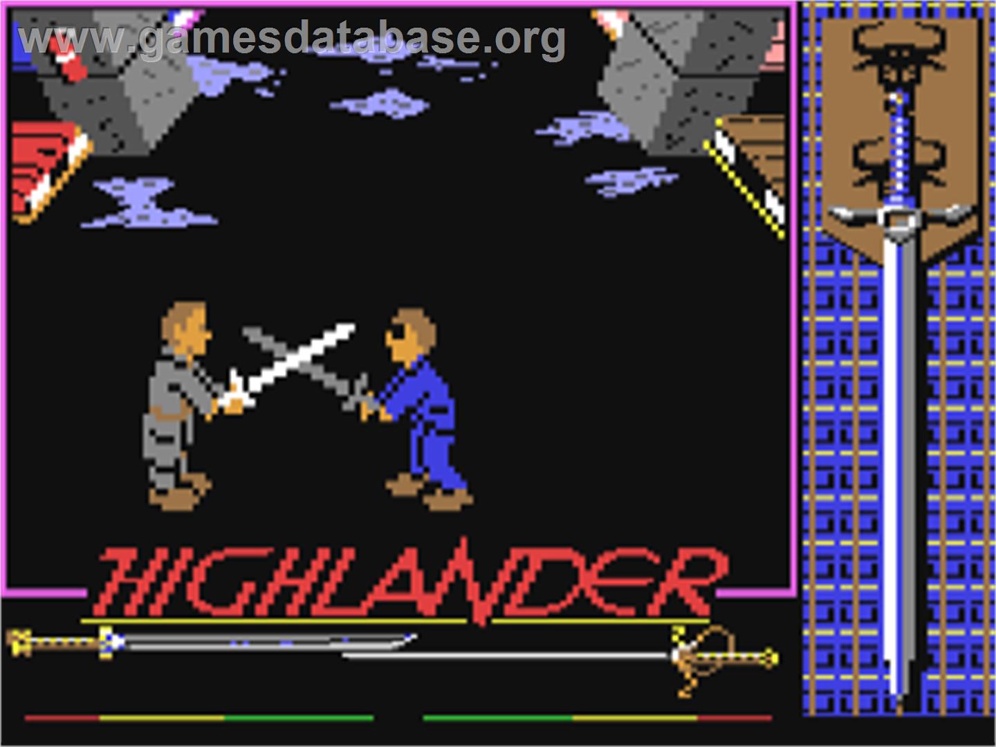 Highlander - Commodore 64 - Artwork - Title Screen