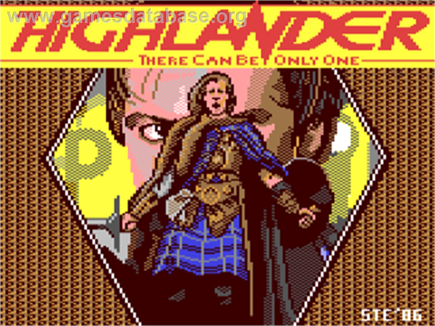 Highlander - Commodore 64 - Artwork - Title Screen