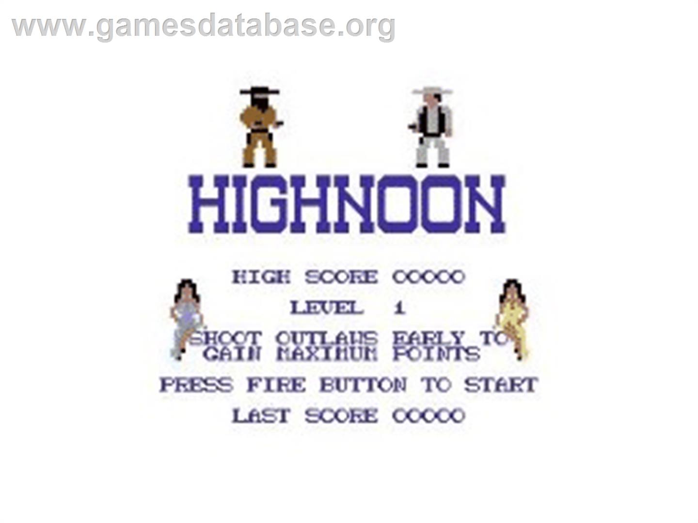 Highnoon - Commodore 64 - Artwork - Title Screen
