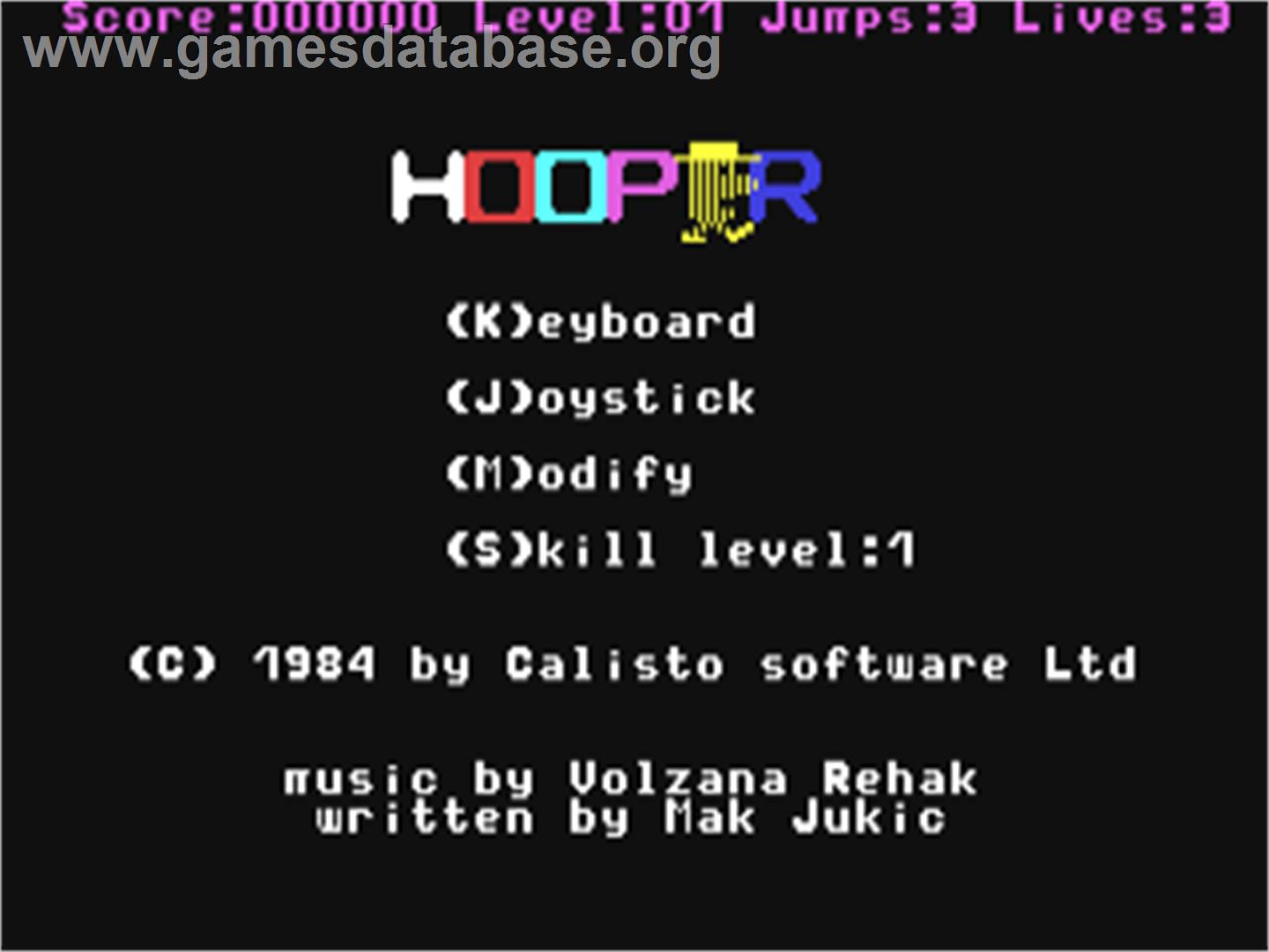 Hooper - Commodore 64 - Artwork - Title Screen
