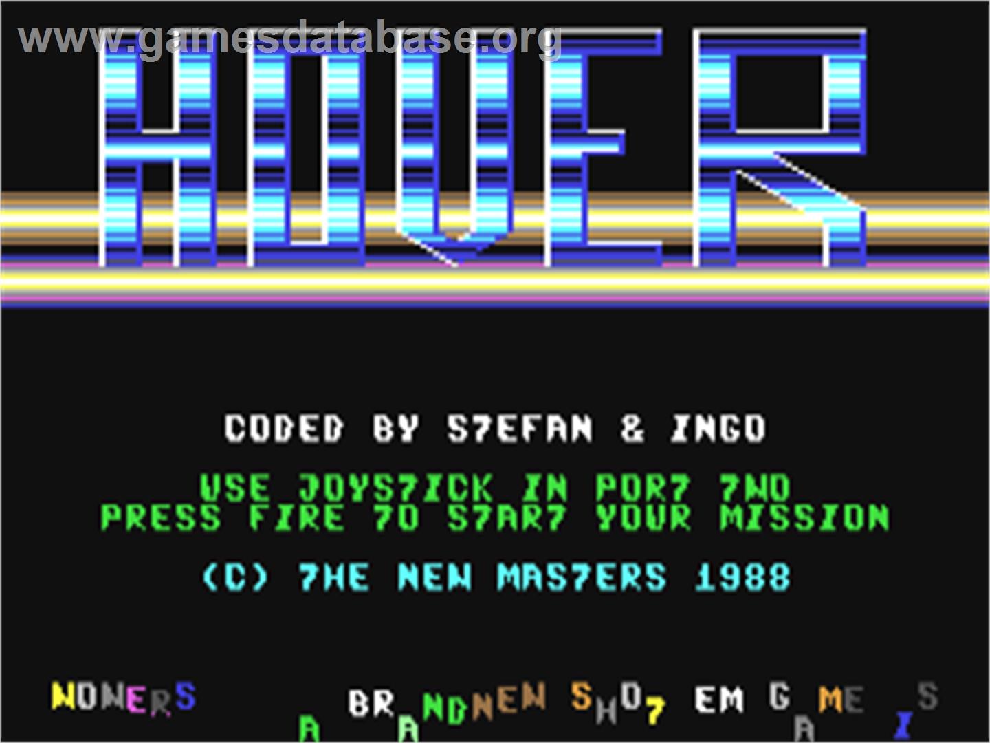 Hover - Commodore 64 - Artwork - Title Screen