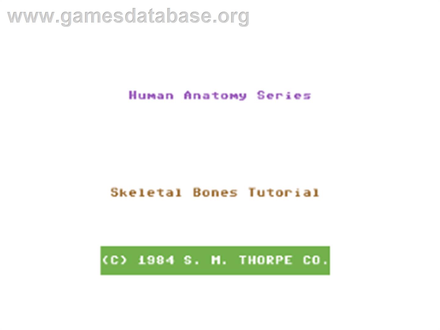 Human Anatomy Series - Skeleton Bones Tutorial - Commodore 64 - Artwork - Title Screen