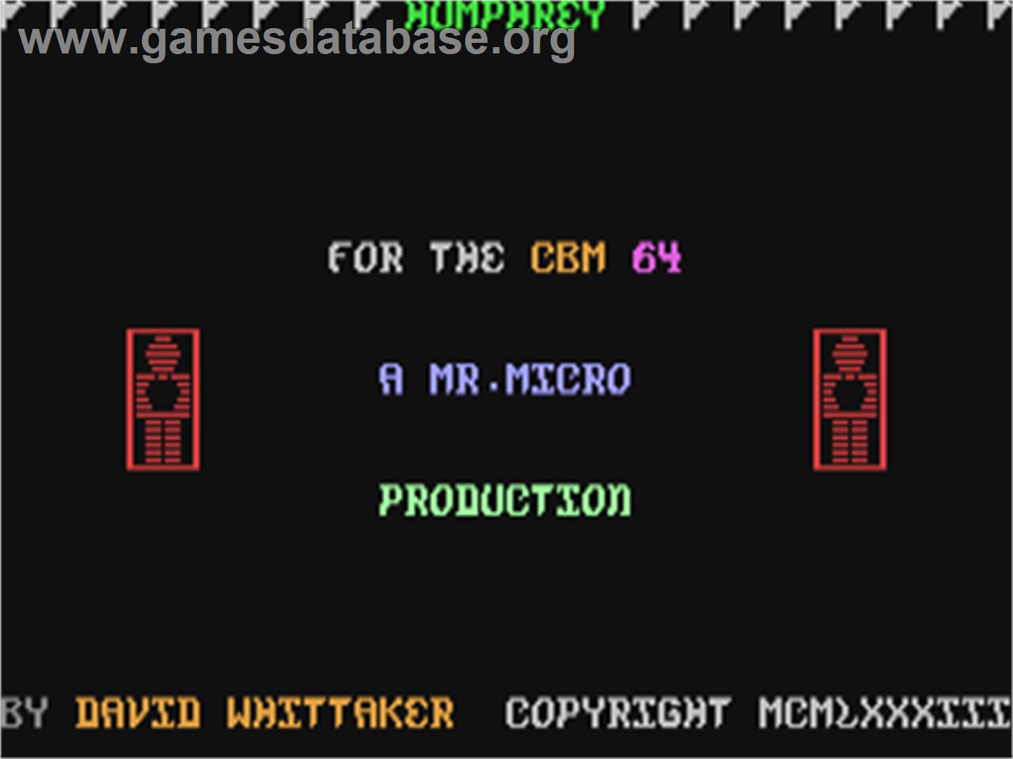 Humphrey - Commodore 64 - Artwork - Title Screen