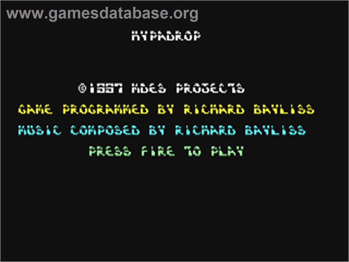 Hypadrop - Commodore 64 - Artwork - Title Screen