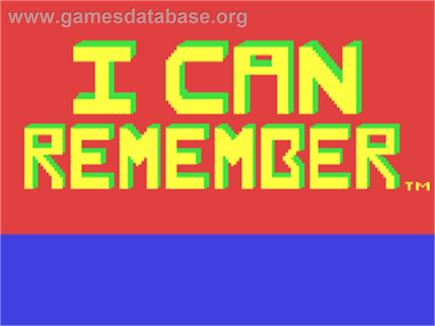 I Can Remember - Commodore 64 - Artwork - Title Screen