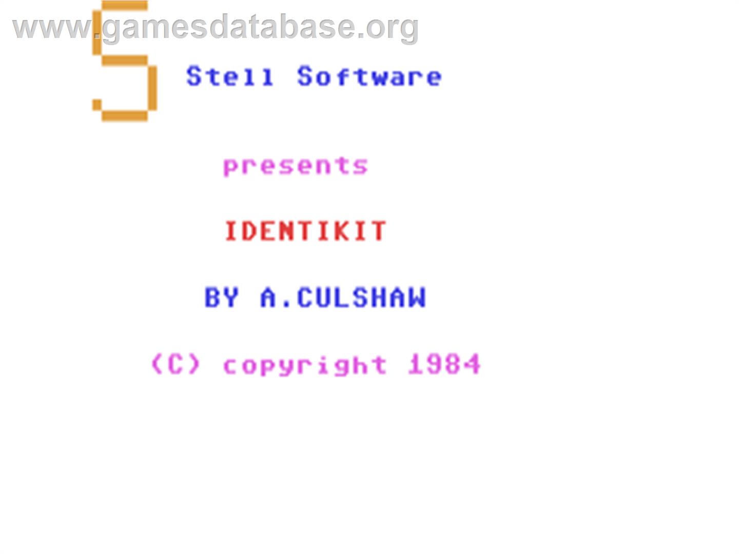 Identikit - Commodore 64 - Artwork - Title Screen
