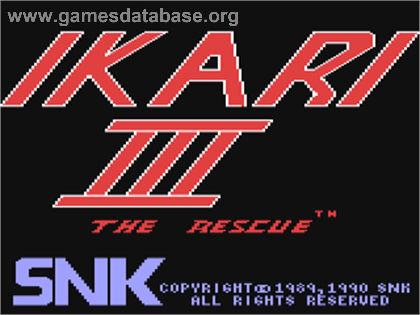 Ikari 3 - The Rescue - Commodore 64 - Artwork - Title Screen