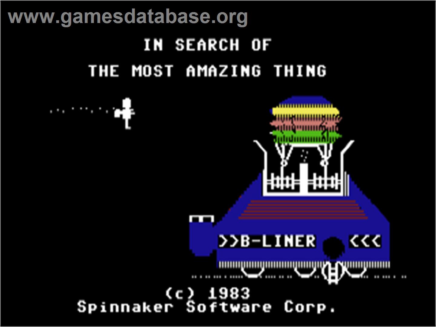 In Search Of The Most Amazing Thing - Commodore 64 - Artwork - Title Screen