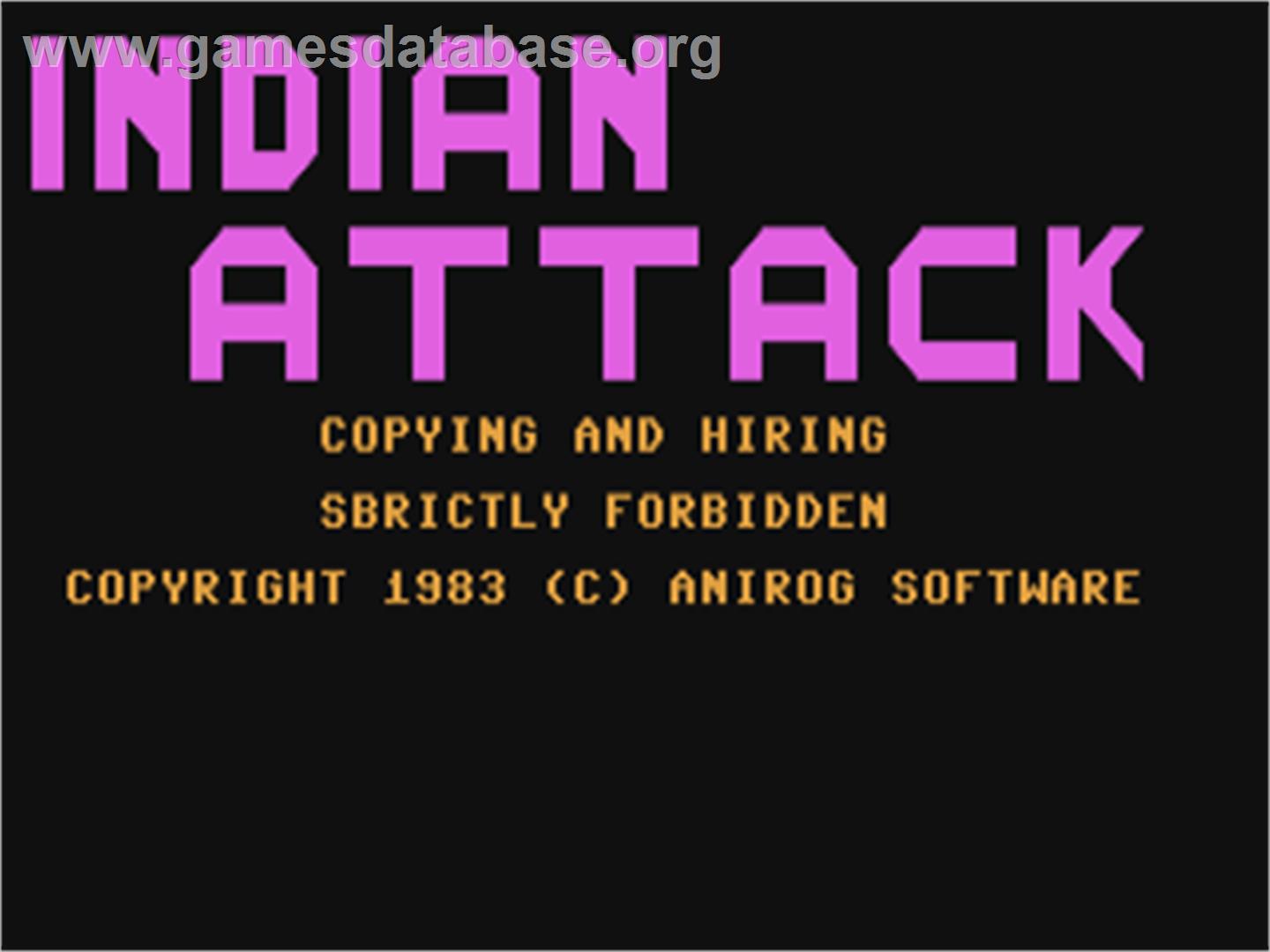 Indian Attack - Commodore 64 - Artwork - Title Screen